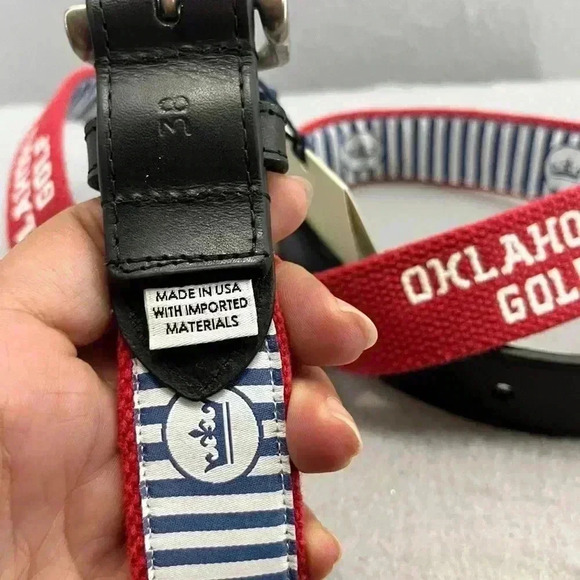 Peter Millar Belt NWT OU GOLF Collegiate Collection Oklahoma University Golf - Picture 10 of 12